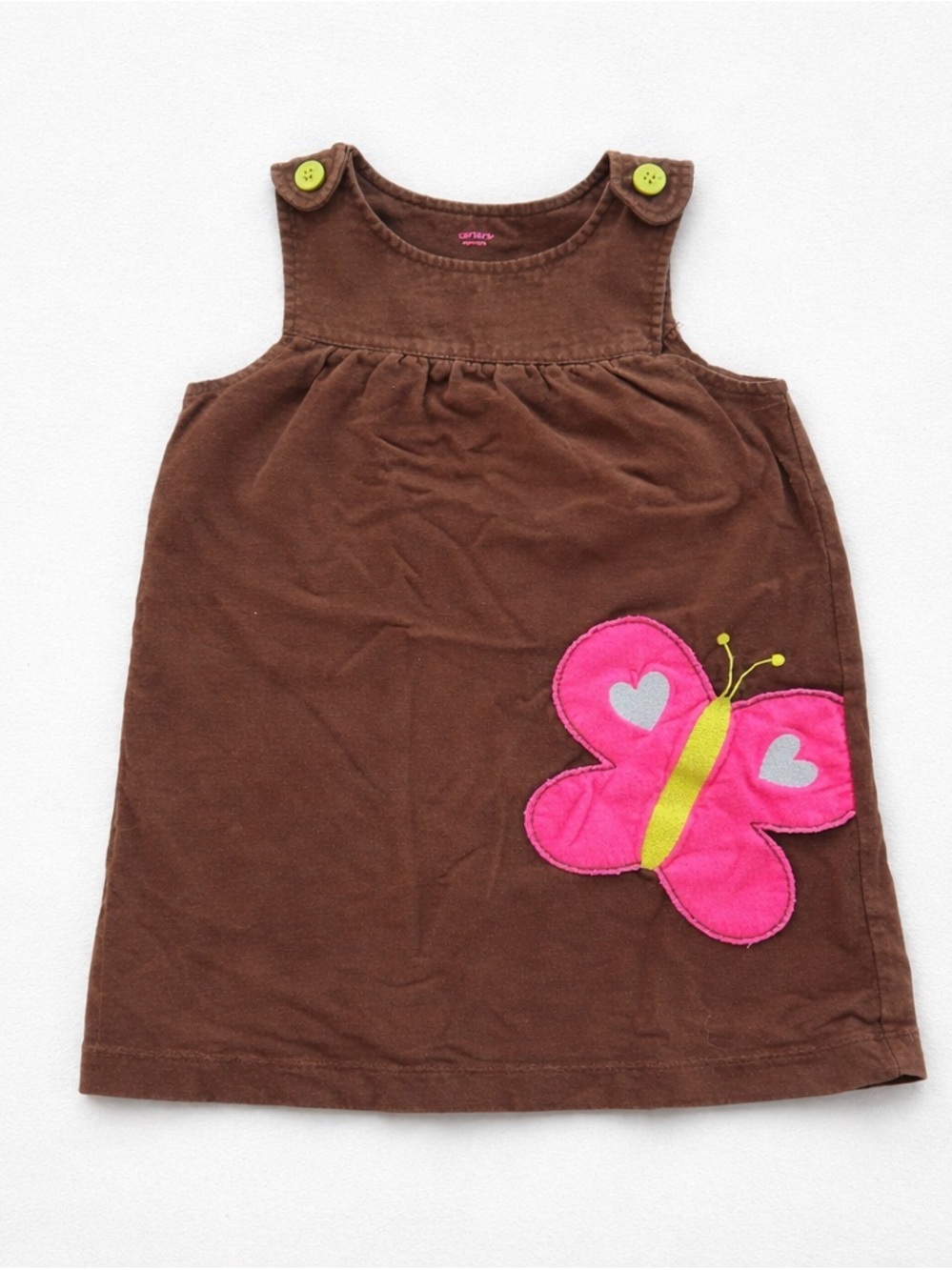 Carter’s Brown Corduroy Jumper Dress | Size 4T | Butterfly